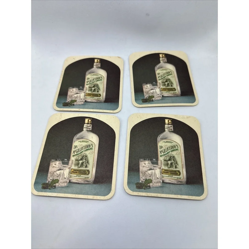 Dr. Mc Gillicuddy's Mentholmint Schnapps CardBoard Coaster Set‎ of 4  Barware